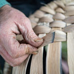 Owen Jones making an oak swill at Hatfield Living Crafts fair 2017
